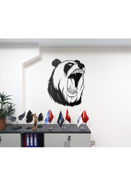 Desenli Boz Ayı Tasarımlı Hayvan Figürlü Metal Dekoratif Modern Duvar Tablosu Ev ve Ofis Için fiyatları