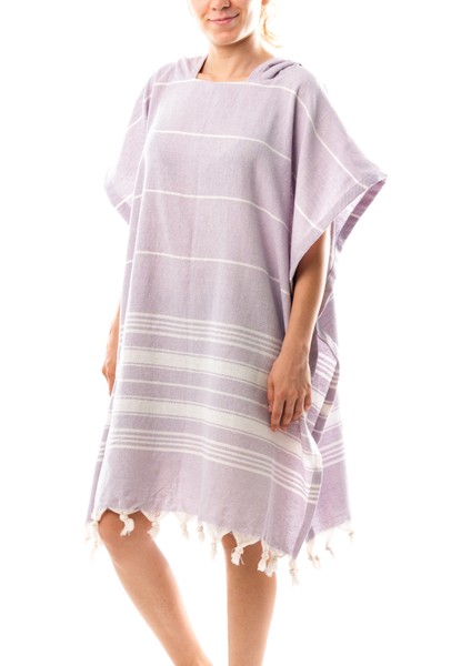 Kadın Bornoz Panço Peştemal Pamuklu Plaj Havlusu Pembe indirimleri