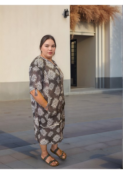 Büyük Beden %100 Pamuklu Otantik Bohem Etnik Elbise
