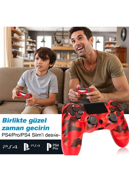 Yeni Nesil Ps4 Kolu | Kablosuz, Şarj Edilebilir, Ergonomik + Titremeli + Dayanıklı Oyun Dostu Kırmızı Kamuflaj fırsatları