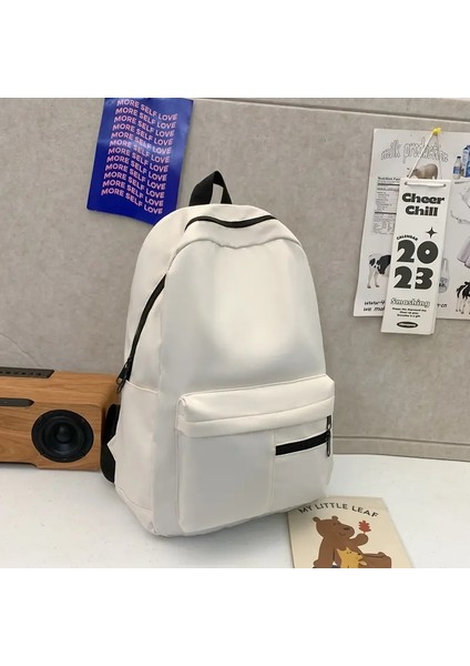 Basit Düz Renkli Gündelik Sırt Çantası, Hafif Çok Yönlü Lise Öğrenci Çantası, Çok Yönlü Düz Renk Gündüzleri Forhaggingoutcolor: Bej (Yurt Dışından)