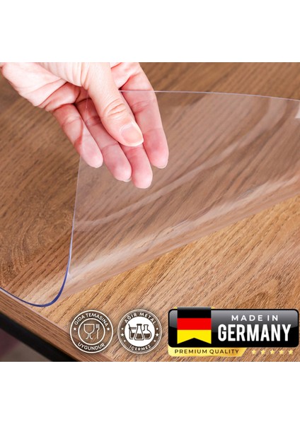 2mm Alman Üretimi - Şeffaf PVC Masa Örtüsü - Kokusuz - Gıda Temasına Uygun - Fitalat İçermez