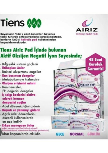 Airiz Tiens Hijyenik Ped Orjinal fiyatları