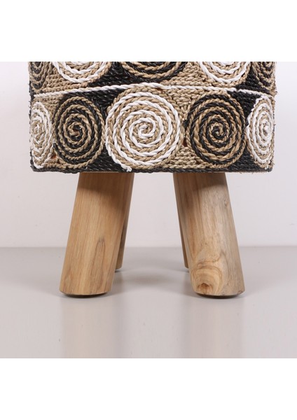 Mylamp Rafya Puf & Stools-Doğal Teak Gövde 42X50 cm indirimleri