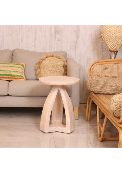 Mylamp Numa Beyaz Fildişi Mungur Sehpa 42X55 cm fiyatları