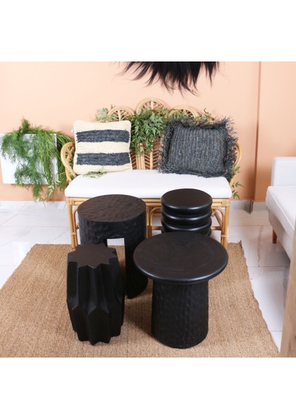 Mylamp Okımı Siyah Mungur Sehpa 45X45X30 cm indirimleri