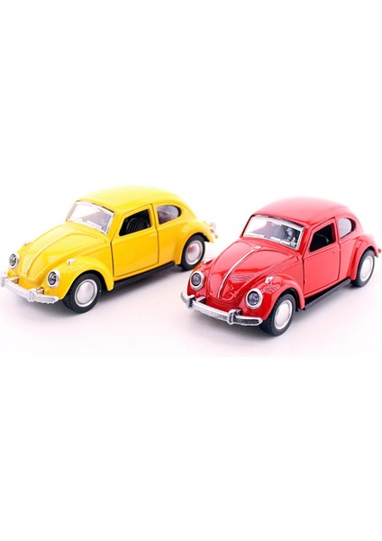 2 Adet Çek-Bırak Metal Vosvos Araba Dıe Cast Büyük Boy 12CM Sarı-Kırmızı fiyatları