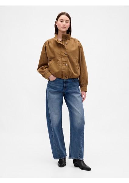 Kadın Kahverengi Twill Bubble Ceket indirimleri