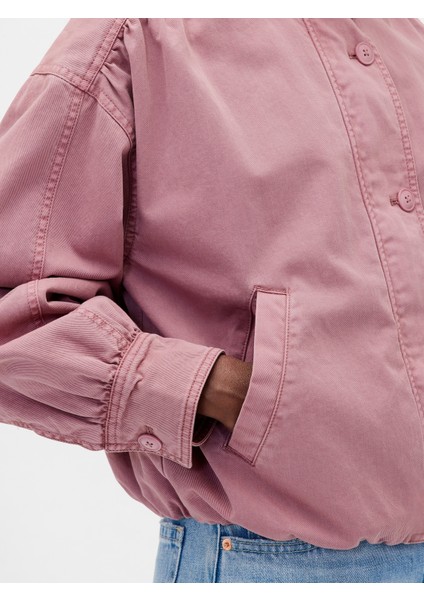 Kadın Pembe Twill Bubble Ceket modelleri