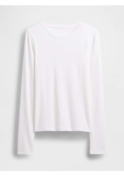 Kadın Beyaz Modern Crewneck T-Shirt fiyatları