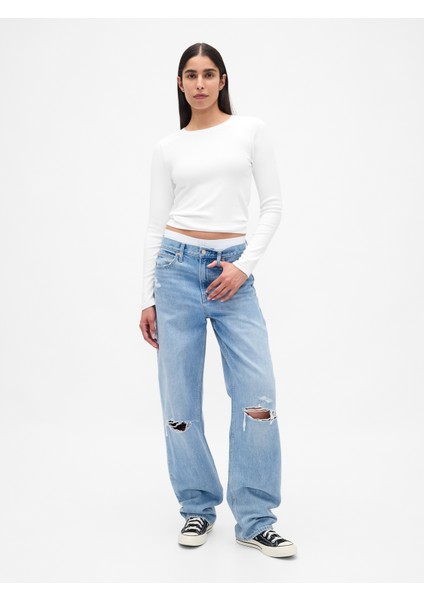 Kadın Beyaz Modern Crewneck T-Shirt indirimleri