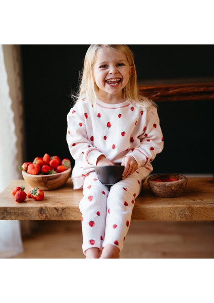 Çilek Sweatshirt Pantolon Set