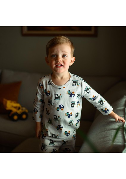 Inşaat Ekibi Uzun Kollu Tshirt Pantolon Set