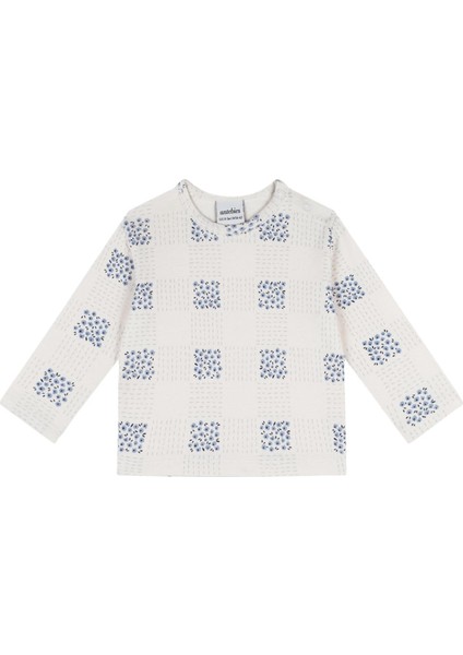 Ekose Çiçek Uzun Kollu Tshirt Pantolon Set modelleri