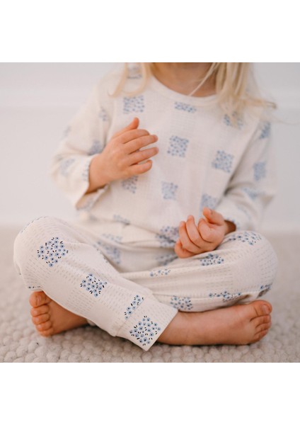 Ekose Çiçek Uzun Kollu Tshirt Pantolon Set indirimleri