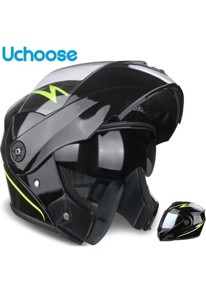 Uchoose Fmvss 216 Dot Sertifikalı Tüm Yüz Tam Koruma Motosiklet Kaskı Xl (61-62 Cm.)