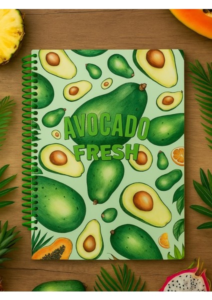 Avokado Fresh Temalı Spiral Çizgili Defter – 80 Yaprak / 160 Sayfa – 18X24 cm fiyatları
