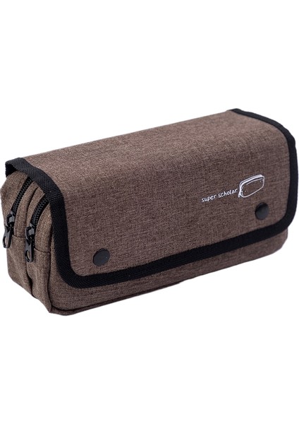 Kalem Çantası Kırtasiye Kutusu Ortaokul Öğrencileri Ilkokul Öğrencileri Çok Katmanlı Büyük Kapasiteli Kanvas Kalem Çantası (Yurt Dışından)