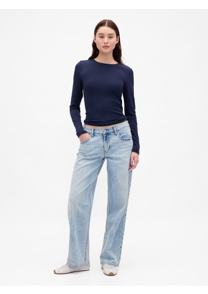 Kadın Lacivert Modern Crewneck T-Shirt fırsatları