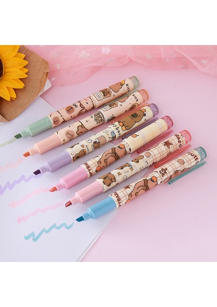 Fosforlu Kalem Açılı Uçlu Renkli Keçeli Kalem (Yurt Dışından) fiyatları