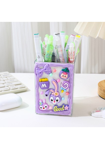 Krem Tutkal Kalemlik Eğitici Oyuncaklar Akrilik Büyük Kapasiteli Saklama Kutusu Masaüstü Süsler Çocuk Diy Hediye (Yurt Dışından)