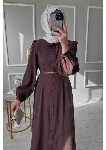 Reyyan Elbise - Düğme Detaylı Tensel Kumaş Elbise fiyatları