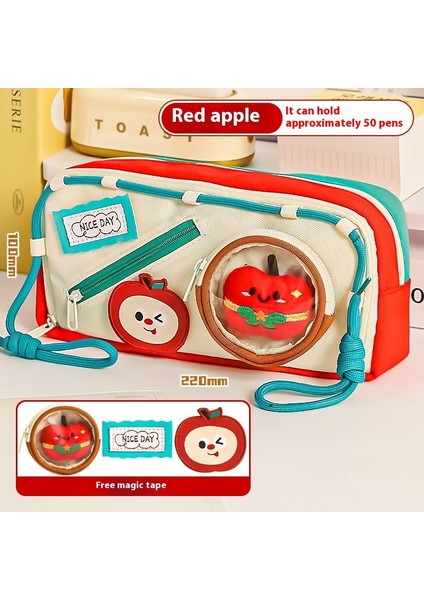 Velcro Kalem Çantası Ilkokul ve Ortaokul Öğrencileri Için Çarpışan Renkler Çok Fonksiyonlu Kırtasiye Çantası (Yurt Dışından)