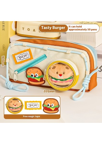 Velcro Kalem Çantası Ilkokul ve Ortaokul Öğrencileri Için Çarpışan Renkler Çok Fonksiyonlu Kırtasiye Çantası (Yurt Dışından)