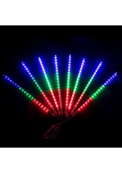 Akan Meteor Yağmur LED 8 Tüp 50 cm Boy Iç Dış Mekan Dekor Süsleme Aydınlatma Fişli Işık fırsatları