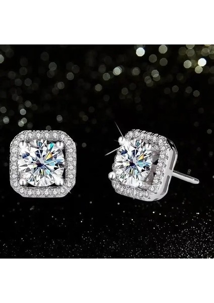 Disiniya Renk Küpeleri Mosonit Küpe Kare Çanta Küpe Takımları ile Evleniyor Basit ve Şık Parti, Sevgililer Günü Hediye Mol Renk: Kare (Yurt Dışından)