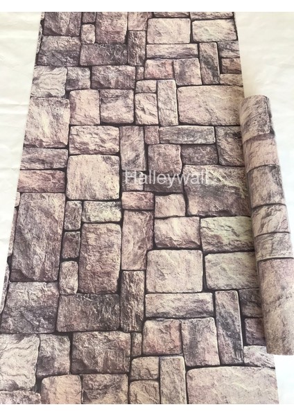 2035 Doğal Taş Görünümlü Renkli 3D 5m2 Duvar Kağıdı