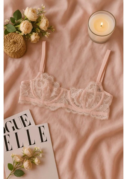 Dantel Detaylı Soft Pembe Bralet Külot Takımı - Şık ve Zarif Tasarım fiyatları