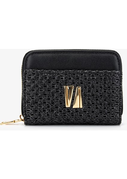 Kadın Deri Hasır Siyah Cüzdan 301 7782-V Bn Cuzdan Y24 Syh Dr/hsr