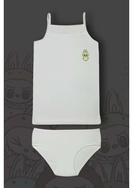3'lü Kız Çocuk Labubu Baskılı Pamuklu Çamaşır Takımı fiyatları