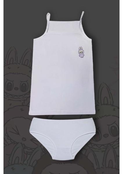 3'lü Kız Çocuk Labubu Baskılı Pamuklu Çamaşır Takımı fırsatları