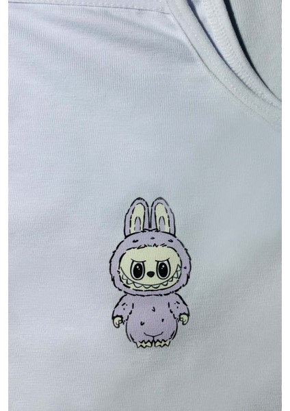 3'lü Kız Çocuk Labubu Baskılı Pamuklu Çamaşır Takımı