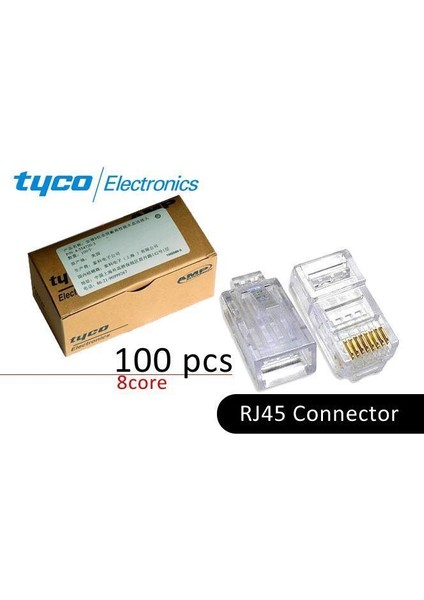 8p/8c Amp Cat. 5 Rj45 Ethernet Plug - 100 Adet