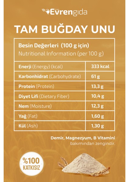 Doğal Tam Buğday Unu 1 kg indirimleri