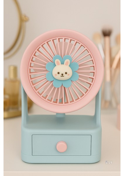 Şarjlı Masaüstü Vantilatör & Takı Kutulu Organizer | Çekmeceli Tasarım fiyatları