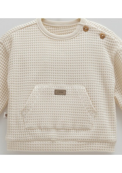 Bebek Waffle Kumaş 2'li Takım(Sweatshirt ve Pantolon Takımı) Rahat ve Şık (1-12 Ay) fiyatları
