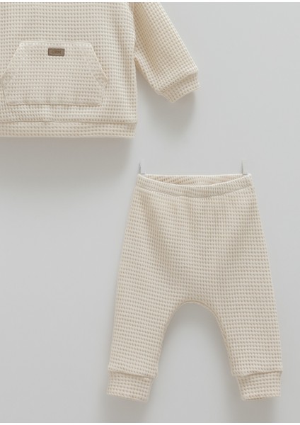 Bebek Waffle Kumaş 2'li Takım(Sweatshirt ve Pantolon Takımı) Rahat ve Şık (1-12 Ay) modelleri