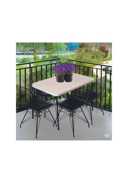 Metal Ayaklı 60X90CM Kalınlıklı (Tek Masa)Mutfak Masası Balkon Masası Çalışma Masası Beyaz 60X90