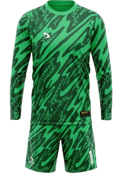 Erkek Uzun Kollu Yeşil Nefes Alabilen Kaleci Forması ve Şortu Goalkeeper Jersey Gk DMNF5587