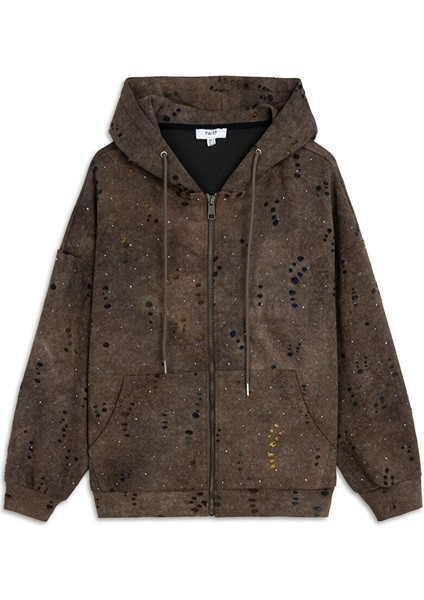 Eskitme Efektli Hotfıx Baskılı Sweatshırt TW6250091018074 indirimleri