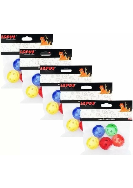 Lepus Zilli Yuvarlak Desenli Top Kedi Oyuncağı 25 Adet