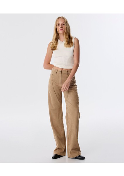 Süet Görünümlü Pantolon TW6250003113003 fiyatları