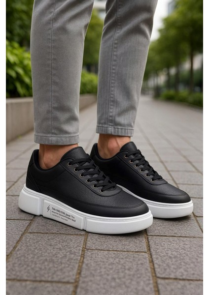 Günlük Erkek Spor Ayakkabı Bağcıklı Dikiş Detaylı Hafif Kalın Yüksek Taban Sneaker MC06