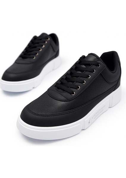 Günlük Erkek Spor Ayakkabı Bağcıklı Dikiş Detaylı Hafif Kalın Yüksek Taban Sneaker MC06 modelleri