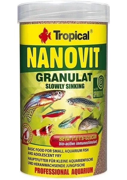 Tropical Nanovit Granulat Tetra Balıkları Için Granül Balık Yemi 100 ml 70 gr