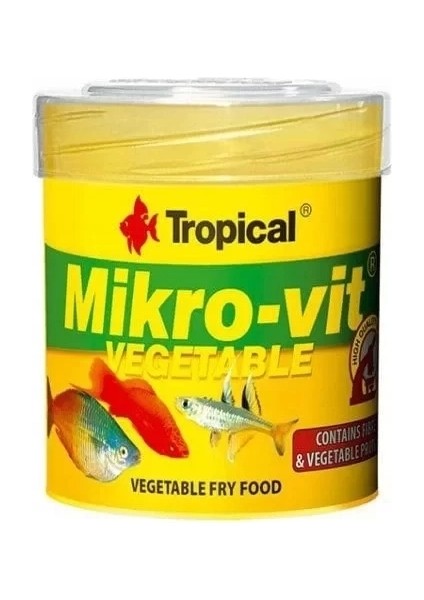 Tropical Mikro-Vit Vegetable Yavru Balıklar Için Bitkisel Balık Yemi 50 ml 32 gr